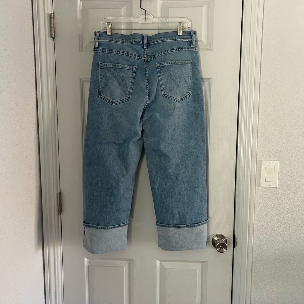 MOTHER High-Rise Wide Leg Jeans in Light Blue Denim (Mediterranean Muse) - Picture 5 of 13
